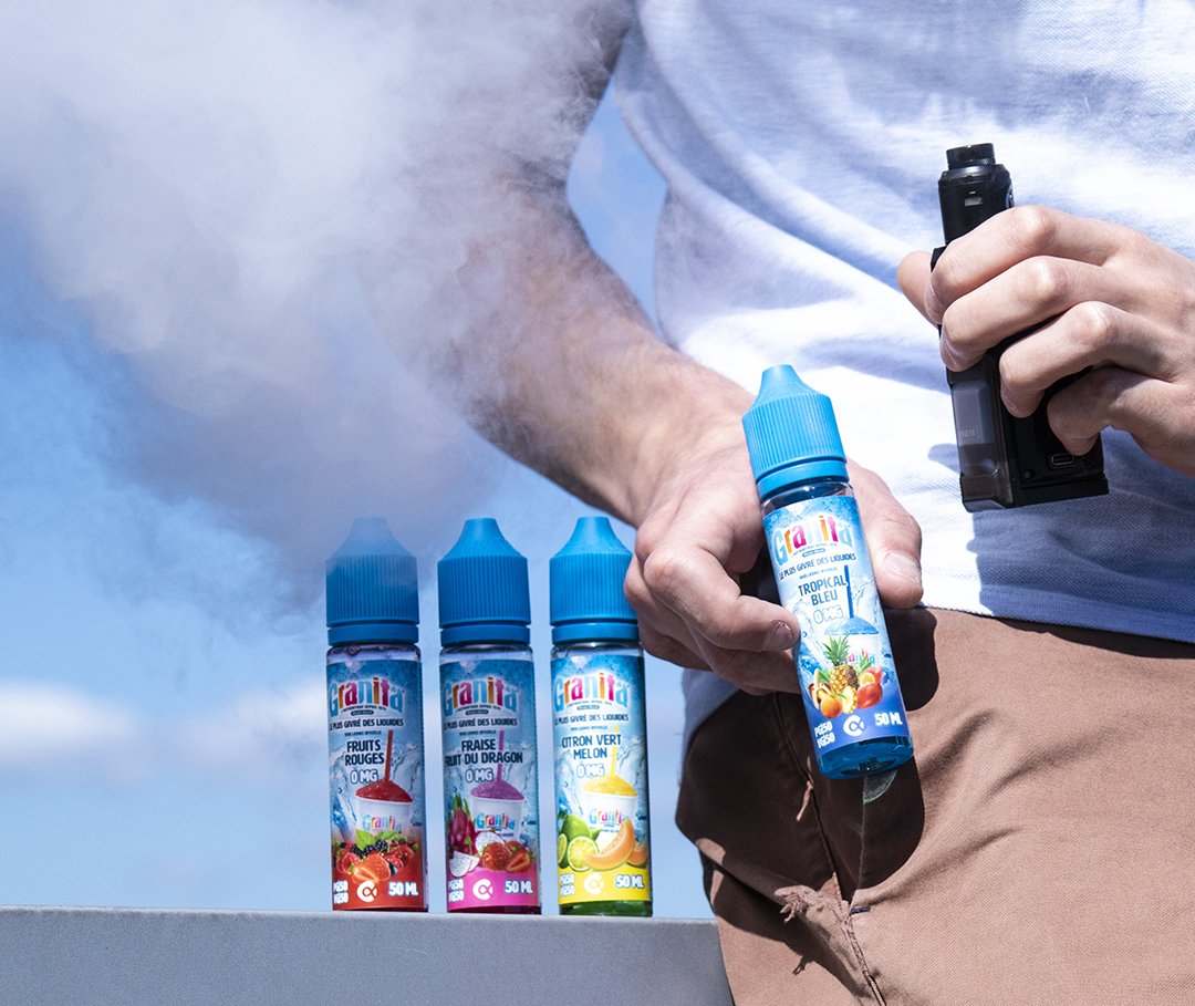 Dégustation des e-liquides Granita 50ml Alfa 20 Avis sur le e-liquide Granita Tropical Bleu 50ml
