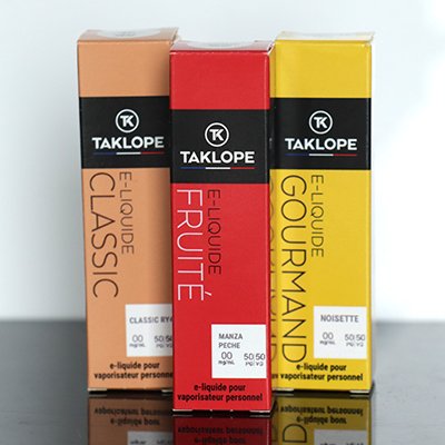 E-Liquides & DIY Taklope : 19 saveurs, des inédits, de grands retour et toujours un petit prix ! 31 Voir les e-liquides Taklope Classique 10ml