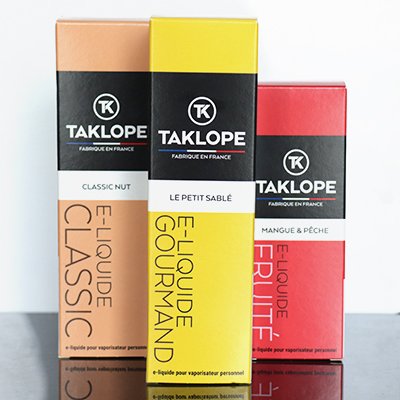 E-Liquides & DIY Taklope : 19 saveurs, des inédits, de grands retour et toujours un petit prix ! 34 Voir les e-liquides Taklope Classique 60ml