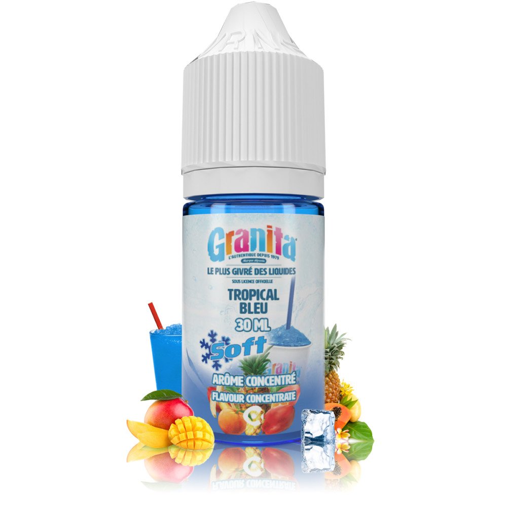 Les 6 Meilleurs e-liquides et arômes DIY de Juillet 2023 21 Arôme concentré Tropical Bleu 30ml Granita Soft - Alfaliquid