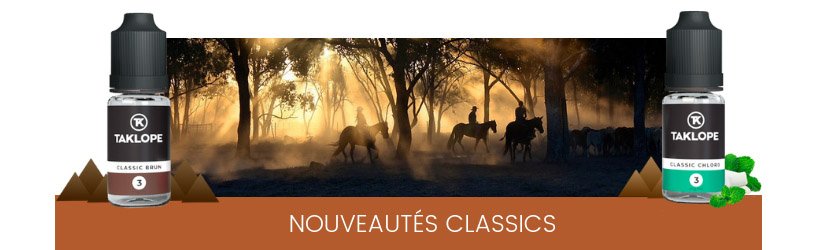 Notre gamme d'e-liquides gonfle ses rangs avec 6 nouveautés ! 18 Nouveaux e-liquides Taklope classics