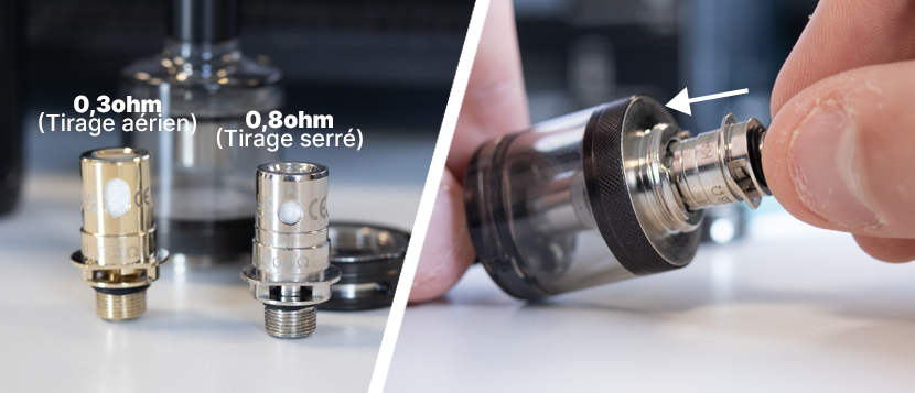 Notice du kit complet Innokin Gozee Nex 9 Choisir la résistance de son kit e-cigarette Gozee Nex Innokin pour commencer