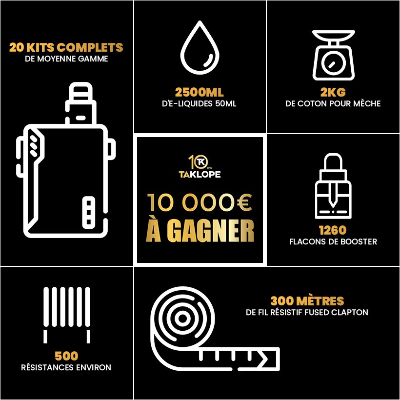 10 ans TK : 10 000€ à gagner 9 1000€ sur Taklope.com