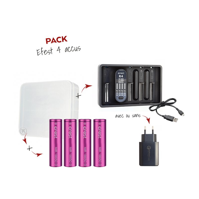 8 idées cadeaux pour mettre des nuages au pied du sapin 34 Pack 4 accus – Efest
