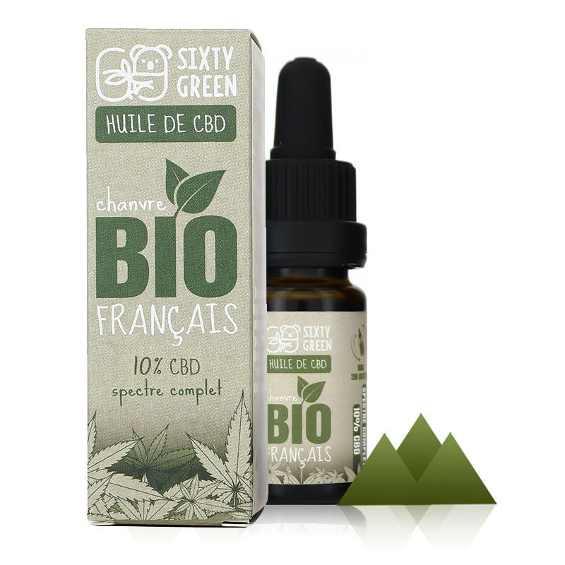 Sixty Green : 4 Huiles de CBD en exclusivité chez Taklope 17 Huile CBD 10% Bio - Sixty Green