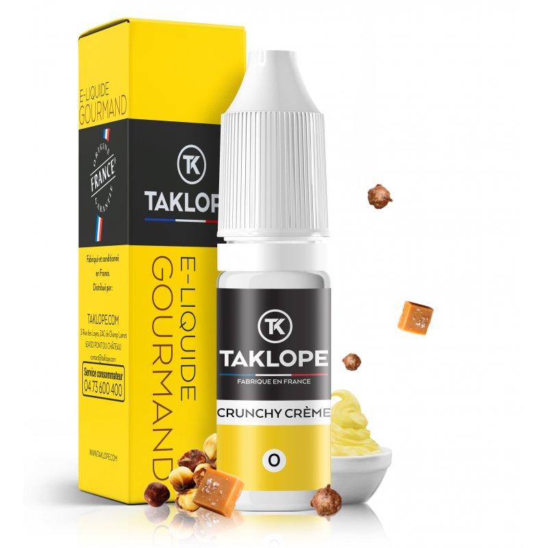9 E-liquides Gourmands pour les dingues de vape sucrée 23 E-liquide Crunchy Crème - Taklope