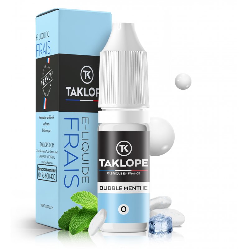 9 E-liquides pour les fans de Saveurs Mentholées 20 E-liquide Bubble Menthe - Taklope