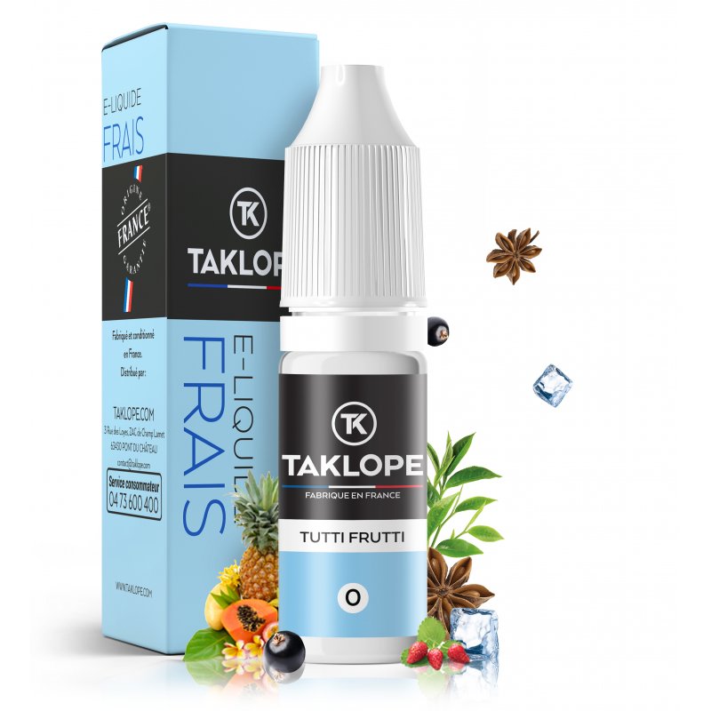 9 E-liquides pour les fans de Saveurs Mentholées 17 E-liquide Tutti Frutti - Taklope