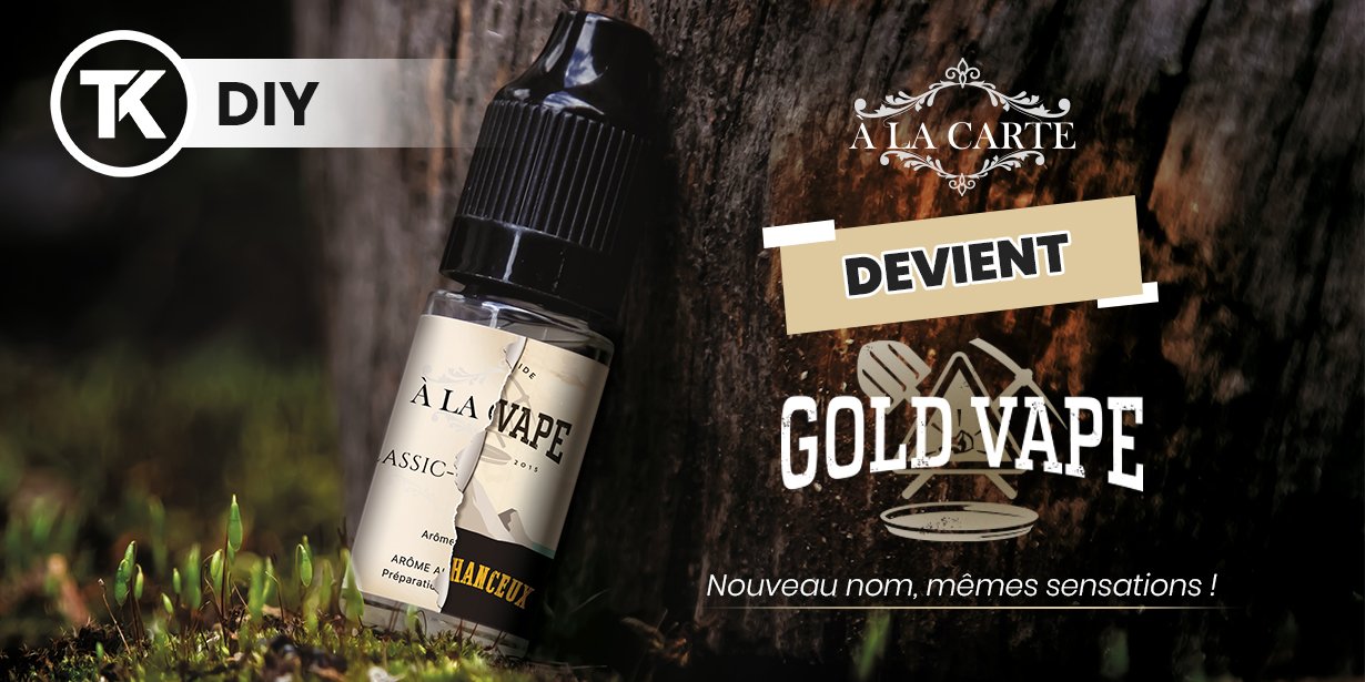 À la Carte devient Gold Vape : nouveaux flacons, mêmes sensations ! 14 Les arômes DIY A La Carte deviennent Gold Vape