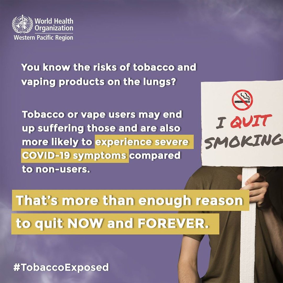 OMS : faites ce que je dis, mais pas ce que je fais 19 Campagne Journée Mondiale Sans Tabac 2020