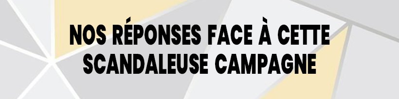 OMS : faites ce que je dis, mais pas ce que je fais 22 Nos réponses face à cette scandaleuse campagne