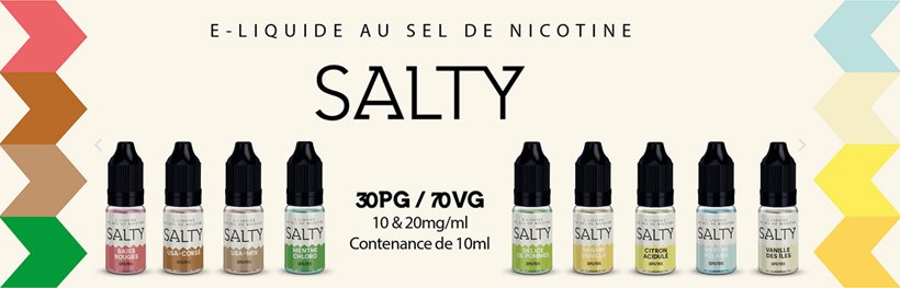 Salty : la gamme de Savourea 100% sels de nicotine 15 gamme salty820