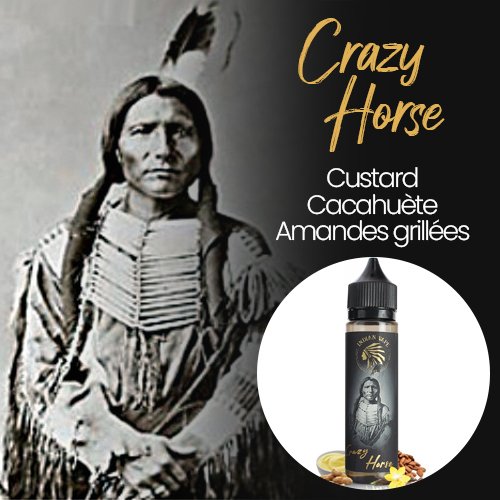 E-liquides Indian Vape : découverte et avis sur les stars du tipi ! 26 E-liquide Crazy Horse saveurs custard cacahuète et amandes grillées
