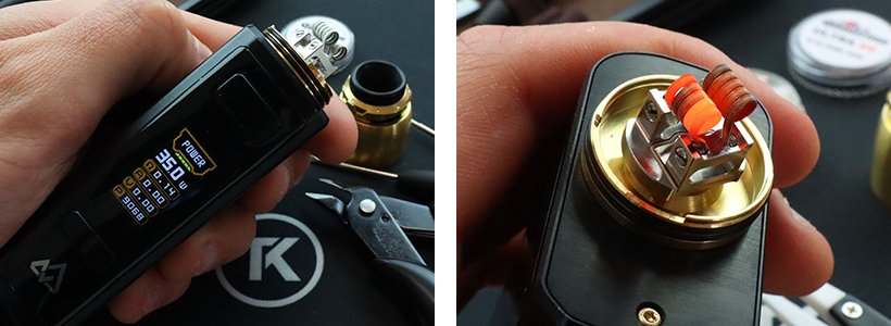 Test du dripper Z RDA - Geek Vape 41 Rodage du montage dual-coil