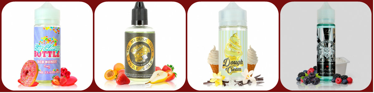 Le principe des e-liquides boostés en arômes. 8 flacons grand format