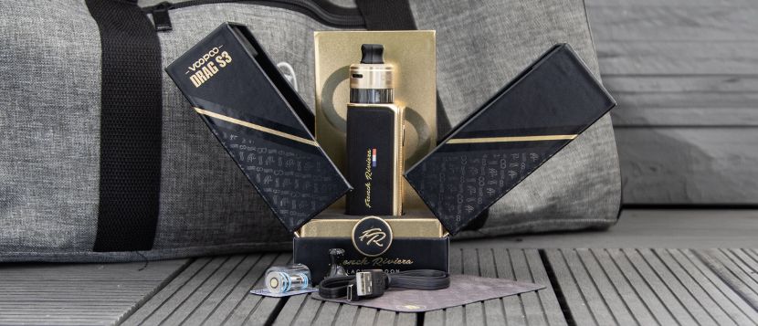 Kit Pod Voopoo Drag S3 Édition Limitée French Riviera : contenu de la boîte